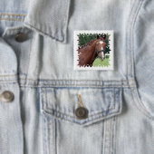 編みこみの馬の鬣の正方形Pin 缶バッジ (インサイチュ)