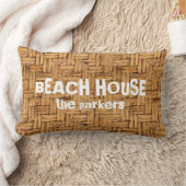 編みウィッカーパターン ランバークッション (ブランケット)