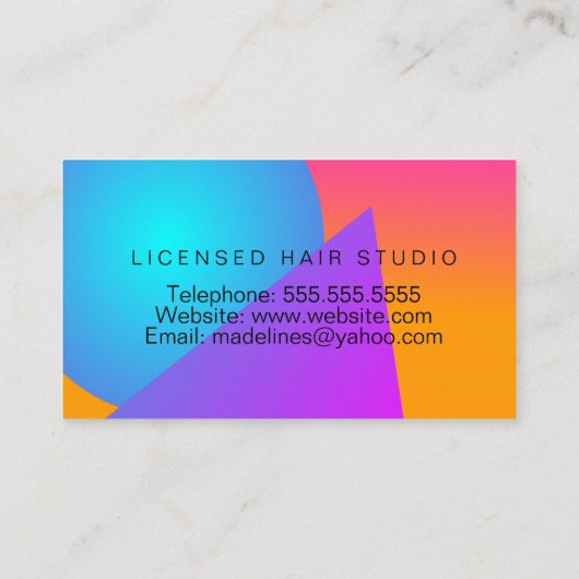 編みカラフルヘアスタジオサロン編み 名刺 (裏面)