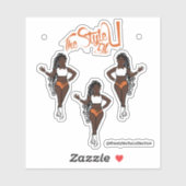 編みマジョレット/ダンサースティッカーOrange シール (シート)