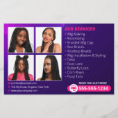 編みモダンサロンヘアエクステンション編みウィッグ チラシ (裏面)