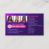 編みモダンサロンヘアエクステンション編みウィッグ 名刺 (裏面)