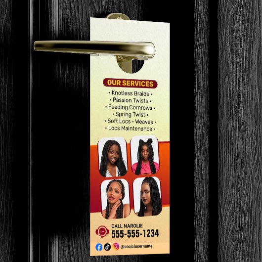 編みモダンサロン編みスタイリストヘアスタイリスト ドアノブサイン