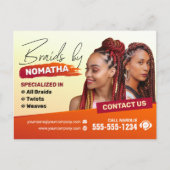 編みモダンサロン編みスタイリストヘアスタイリスト ポストカード (正面)