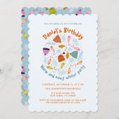 編み帽子とミッテンスの冬用セット 招待状 (正面/裏面)