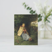 編み手または座っている羊飼いの娘， 1858-60 ポストカード (スタンド正面)