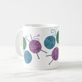 編み最高の物、編み物糸、あなたの名前 コーヒーマグカップ (正面左)