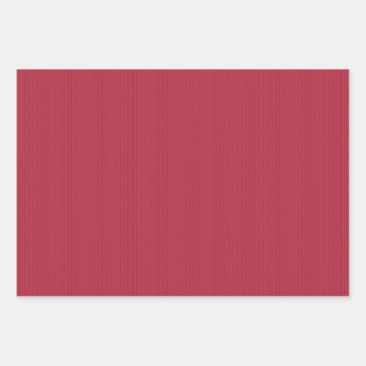 編み模様のシンプルな赤いクリスマスホリデー ラッピングペーパーシート (正面3)