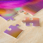 編み毛カラフル付きレインボーミューズ女神 ジグソーパズル (側面)