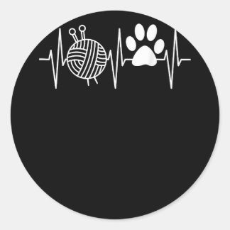 編み物おたくおもしろいおばあちゃんママ編み針糸 ラウンドシール