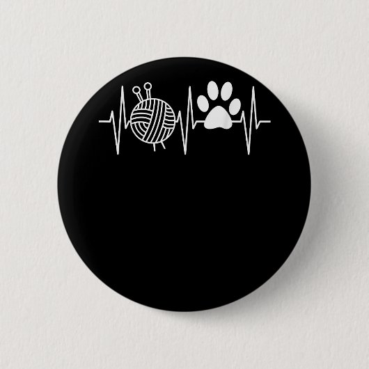 編み物おたくおもしろいおばあちゃんママ編み針糸 缶バッジ (正面)