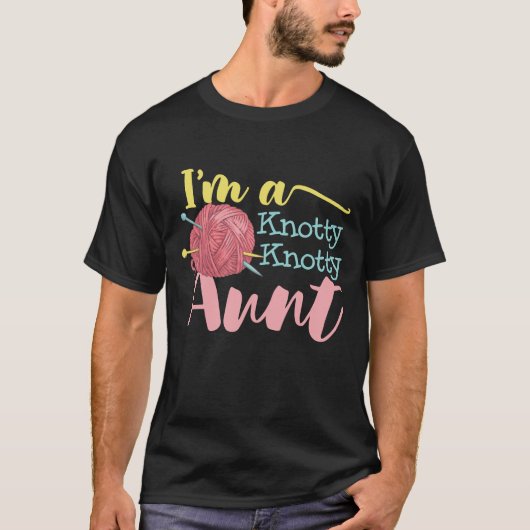 編み物おばさんニッター愛糸ハンドクラフト Tシャツ (正面)