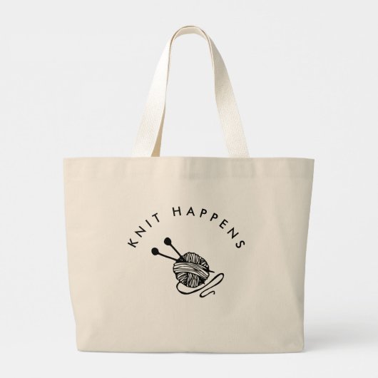 編み物おもしろいが起こる ラージトートバッグ (裏面)