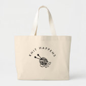 編み物おもしろいが起こる ラージトートバッグ (正面)