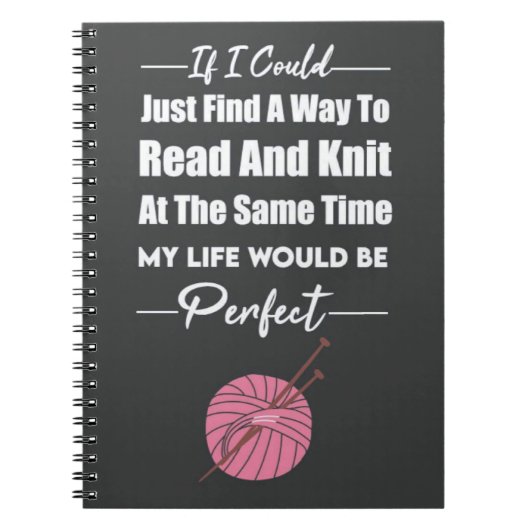 編み物おもしろいギフトのクラフター編み物趣味 ノートブック (正面)