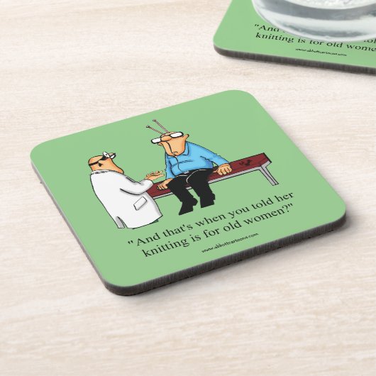 編み物おもしろいユーモアコースターセットギフト コースター (左側)