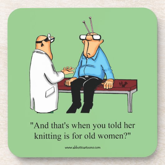 編み物おもしろいユーモアコースターセットギフト コースター (正面)