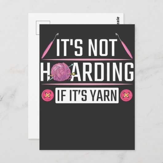 編み物おもしろい引用文クロシェ糸編み機 ポストカード (正面/裏面)