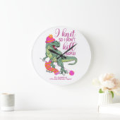 編み物おもしろい引用文恐竜 ラージ壁時計 (ホーム)