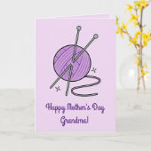 編み物おもしろい母の日名カスタマイズ可能 カード (黄色い花)