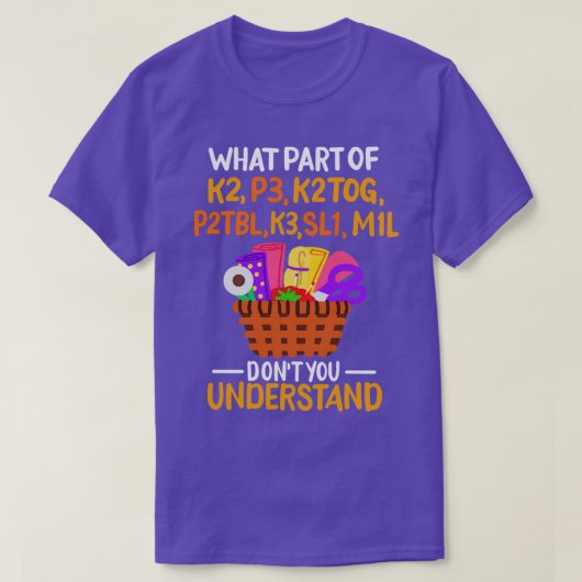 編み物おもしろい編み物引用文1 Tシャツ (デザイン正面)
