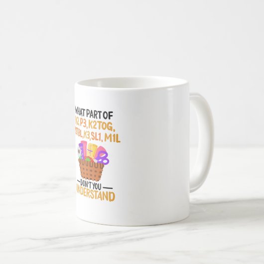 編み物おもしろい編み物引用文 コーヒーマグカップ (正面右)