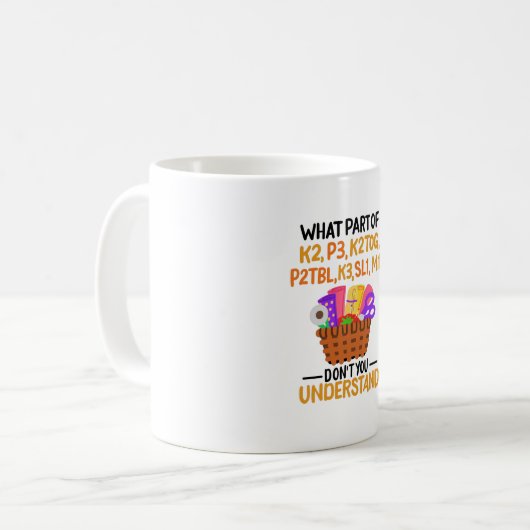 編み物おもしろい編み物引用文 コーヒーマグカップ (正面左)