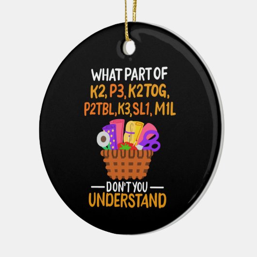 編み物おもしろい編み物引用文 セラミックオーナメント (左)