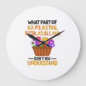 編み物おもしろい編み物引用文 ラージ壁時計 (正面)