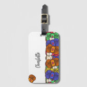 編み物かぎ糸ウール羊のペルソナライズ ラゲッジタグ (正面縦)