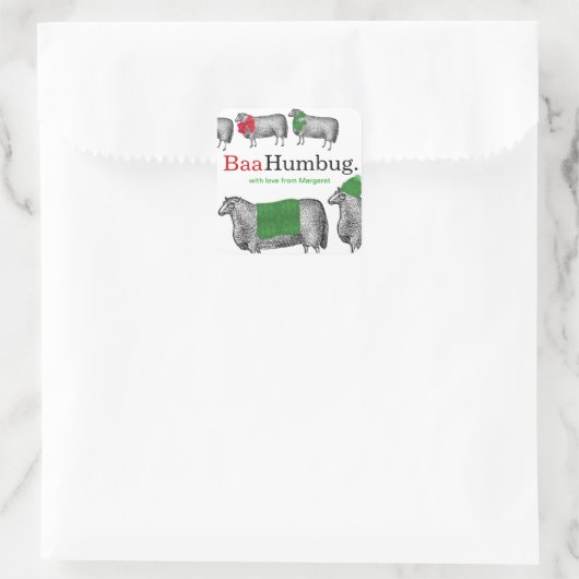 編み物かぎ編みクリスマスの羊の帽子の毛布スカーフ スクエアシール (バッグ)