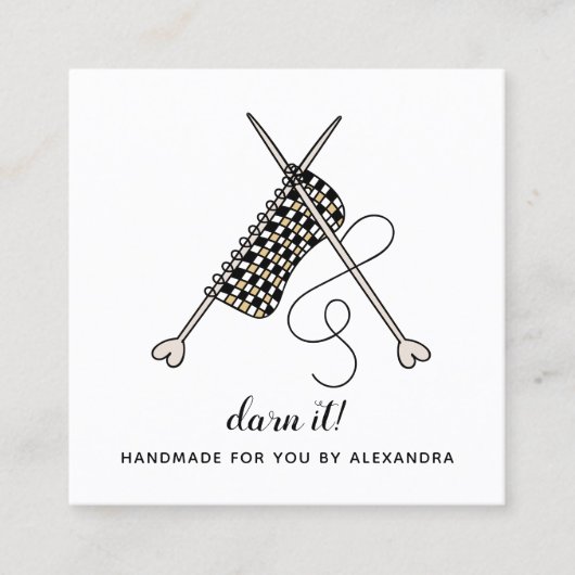 編み物かぎ針手作り名刺 スクエア名刺 (正面)