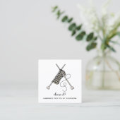 編み物かぎ針手作り名刺 スクエア名刺 (スタンド正面)