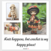 編み物が起こるが、かぎ編みは私の幸せな場所である シール (シート)
