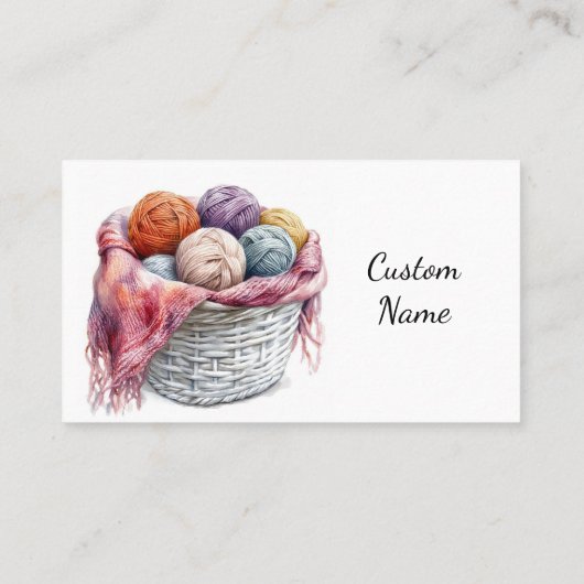 編み物とクロシェのレッスンインストラクターまたはビジネス 名刺 (裏面)