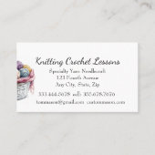 編み物とクロシェのレッスンインストラクターまたはビジネス 名刺 (正面)
