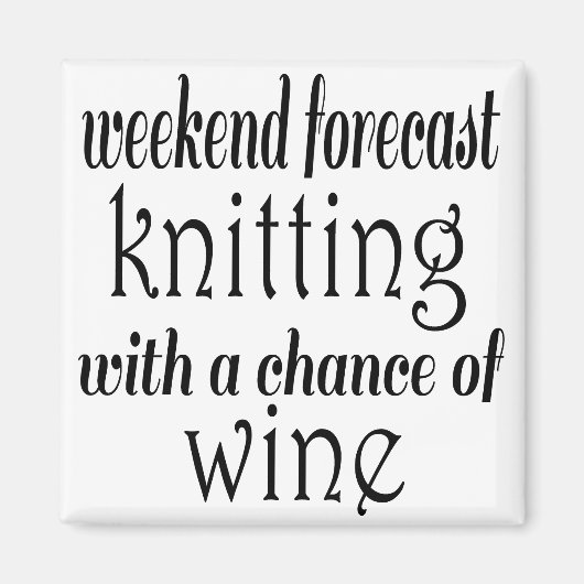 編み物とワイン マグネット (正面)