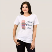 編み物と本が好きな人のための「I Read Between Rows」デザイン トライブレンドTシャツ (正面全面)