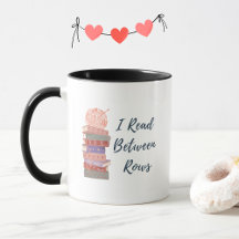 編み物と本が好きな人のための「I Read Between Rows」デザイン
