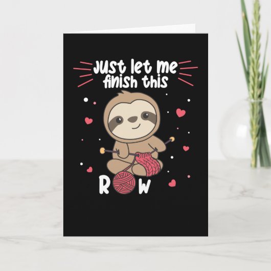 編み物と編み物の友人のためのスロースのコニット カード (正面)