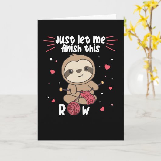 編み物と編み物の友人のためのスロースのコニット カード (黄色い花)