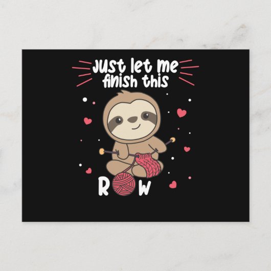 編み物と編み物の友人のためのスロースのコニット ポストカード (正面)