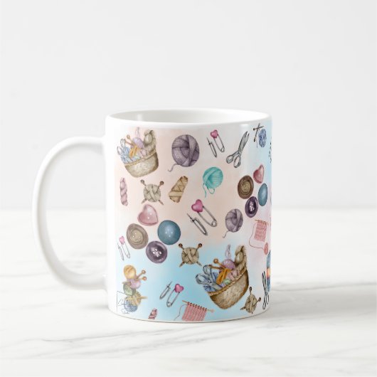 編み物と裁縫コーヒーマグ コーヒーマグカップ (左)