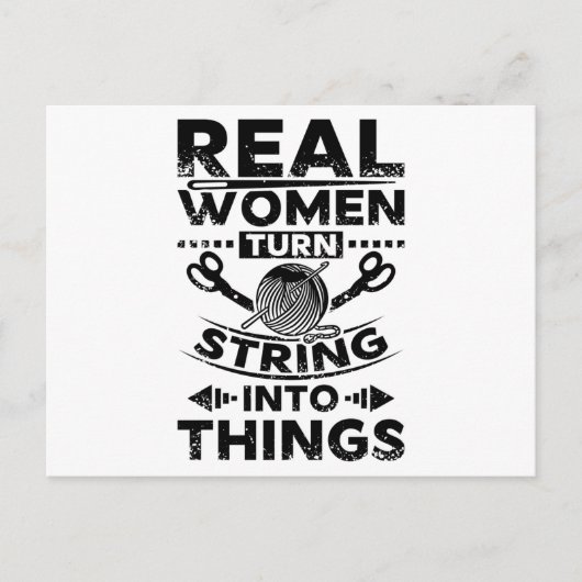 編み物と裁縫 ポストカード (正面)