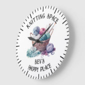 編み物と針編み ラージ壁時計 (傾斜)