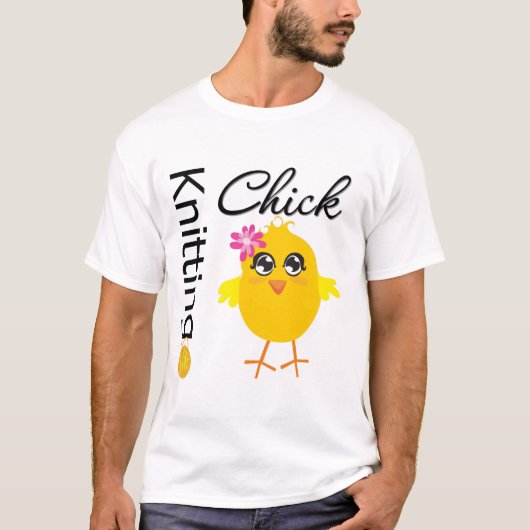 編み物のひよこ Tシャツ (正面)