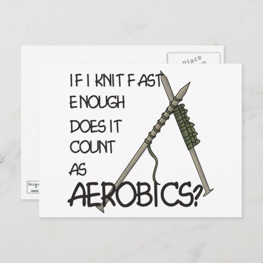 編み物のエアロビクス ポストカード (正面/裏面)
