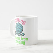 編み物のセラピー コーヒーマグカップ (正面左)