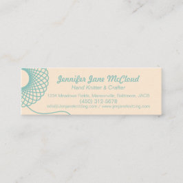 編み物のティール（緑がかった色）のクリームの細いビジネス/販売カード スキニー名刺