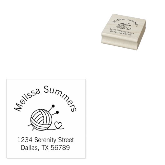 編み物のボール糸クラフトアーチアドレス ラバースタンプ (押印)